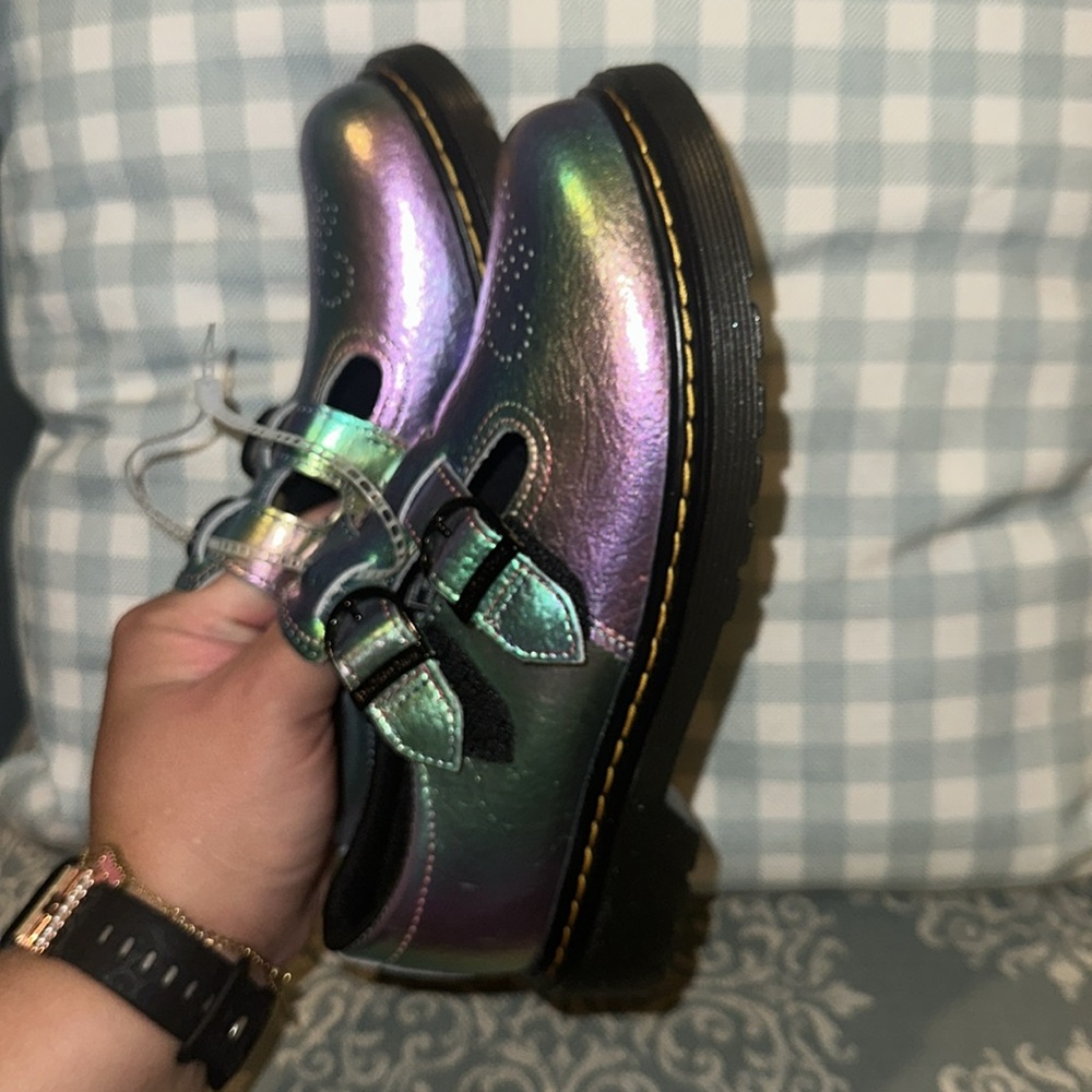 NWT- Doc Martins, girls velcro iridescent, double strap Mary Jane’s - Picture 4 of 6